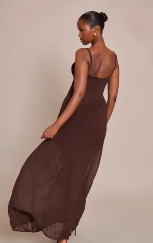Pretty Little Thing Brown Maxi Dress thumbnail 2