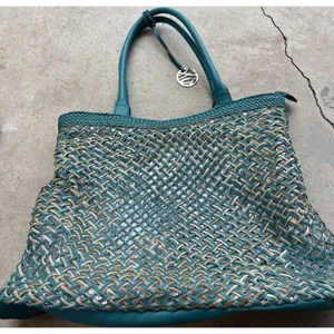 Vintage Style & Co. Sling Woven Blue Large Shoulder Bag Tote Women’s Purse thumbnail 1
