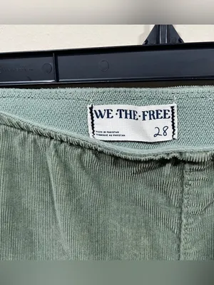 NWT olive green We The Free by Free People pull-on corduroy pants size 28 thumbnail 4