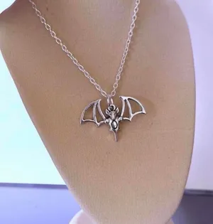 Brand New Silver bat necklace with lobster clasp thumbnail 1