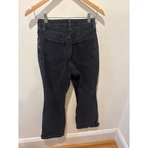 Abercrombie & Fitch Curve Love High Rise Vintage Flare Jeans Black 26/2S Raw Hem thumbnail 3