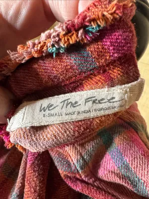 Free People We The Free Summer Daydream Plaid Button Down Shirt XS Boho thumbnail 11