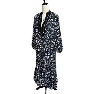 Tory‎ Burch Puff Sleeve Handkerchief Floral Tunic Asymmetric Midi Dress Small thumbnail 5