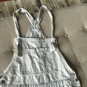 Miou Muse Denim Overall Short One Piece Size Medium Blue thumbnail 7