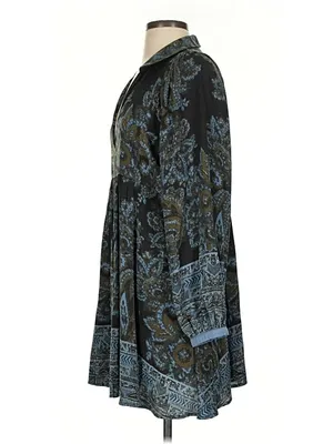 Free People Say You Love Me Paisley Silky Mini Tunic Dress S thumbnail 7