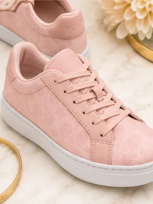NEW Coach High Line CBT39 Powder Pink Signature Sneakers Size 6.5 NIB thumbnail 3