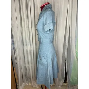 Skirt set swing skirt button up top Gray thumbnail 8