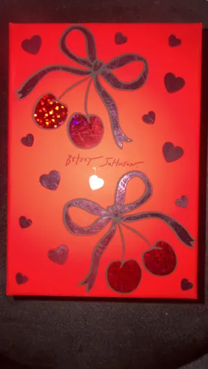Betsey Johnson Metallic Pink Heart Earrings thumbnail 2