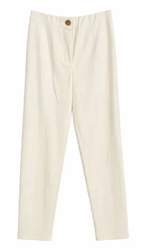 Zara Women’s Cream High Waist Slim Leg Pants Size: Small thumbnail 1