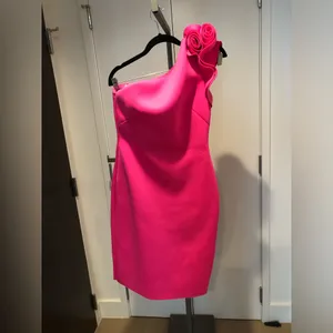 Eliza J Hot Pink One Shoulder Scuba Dress Size 8 thumbnail 2