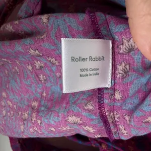Roller Rabbit Augusta Darya Floral Button Up Shirt Dress‎ Large Lightweight Boho thumbnail 9