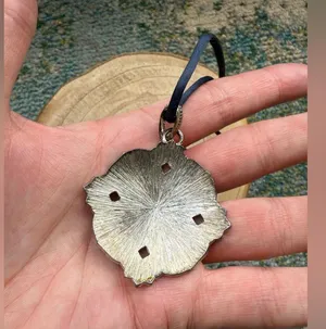 Vintage silver medallion cord necklace thumbnail 5