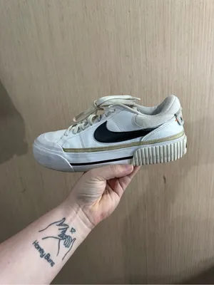 Nike Women Court Legacy Lift White Black Casual Platform Shoe Size 8 thumbnail 7