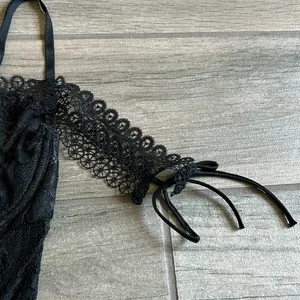 Lace zip side corset Black thumbnail 3