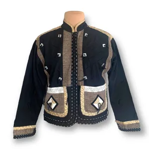 Vintage Yak Magik Jacket 90s‎ Embroidered Western Boho Cropped Black Western thumbnail 1