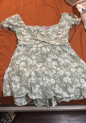 Green Floral Francesca's Romper thumbnail 1