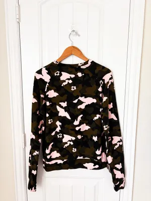 The Upside Forest Camo Bondi Crewneck Sweatshirt Size 6 thumbnail 4