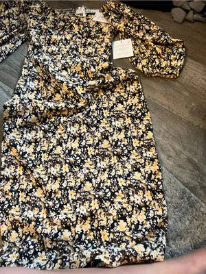 Petal & Pup Oona Midi Dress In Black Ditsy Floral XS nwt HTF thumbnail 14