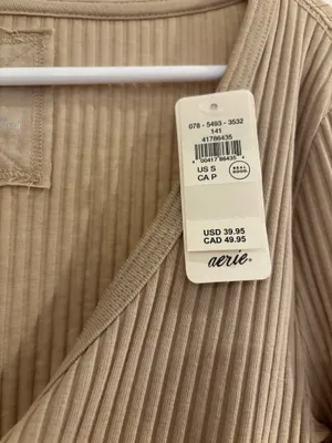 Aerie Henley Long Sleeve Brown Shirt thumbnail 3