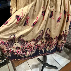 Free People Sierra Valley Shirt Dress – Gold Combo, Paisley Floral, Size Medium thumbnail 7