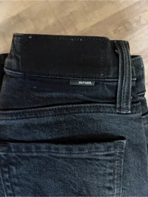 MOTHER The Tomcat Jeans Size 25 Black High Rise Straight Button Fly Denimu thumbnail 7