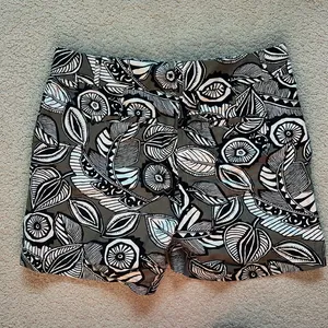 LOFT High Waist Black and White Abstract Shorts thumbnail 6