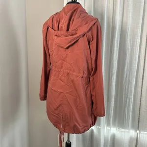 BKE Y2K Coral Cinched Waist Longline Hooded Lightweight Jacket thumbnail 5