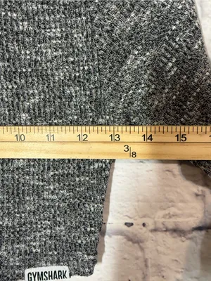 Gymshark Heathered Charcoal Short Sleeve Crop Top, Small thumbnail 3