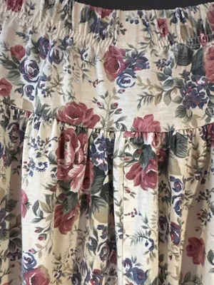 Vintage 80s 90s LA Transfer Floral Skirt Rose Cottagecore Prairie Made USA cotta thumbnail 5