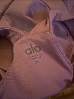 ALO Yoga Airbrush Real Dress Soft Mulberry Pink XS tennis preppy racerback vneck thumbnail 2