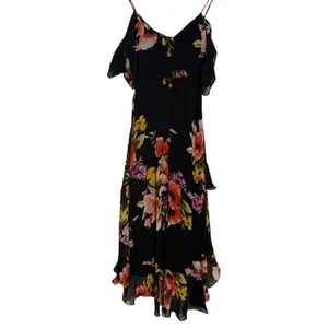 Lulus Love in Bloom Black Floral Print Off-the-Shoulder High-low Dress Size XS thumbnail 9