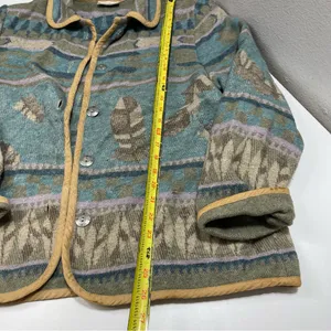 Vtg Coldwater Creek Southwest Jacket Women M Feather Wool Blend Aztec Cottage thumbnail 3