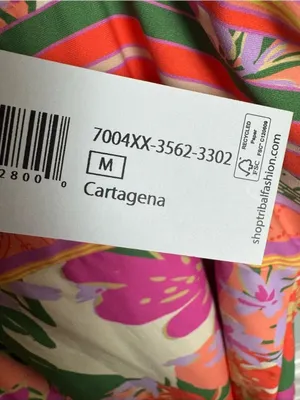Tribal 7004XX-3562-XIX Palms-Flatten It Gathered Swimsuit-Cartagena M NWT thumbnail 7