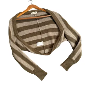 Nicholas Striped Shrug Sweater Womens M Layering Chunky Knit Bolero Cropped thumbnail 1