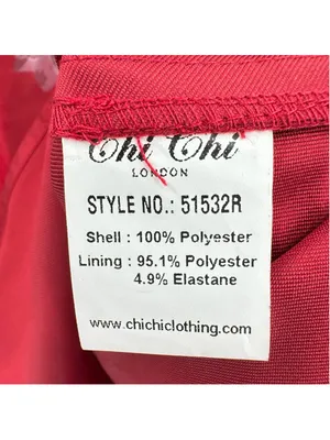 Chi Chi Red Dress Gray Floral Mini Skirt Midi Sheer Overlay Off Shoulder Size 4 thumbnail 5
