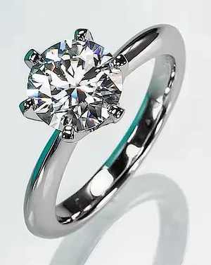 Boutique 2 Carat Platinum Solitaire Simulated‎ Diamond Engagement Wedding Ring, 8 thumbnail 1