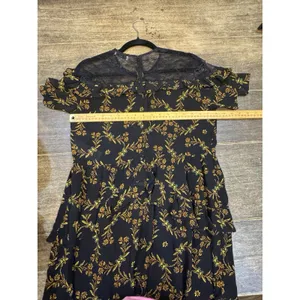 Sandro Alderic mini dress Black Lace Size 40 US 8 Whimsy Goth Ruffle Layer thumbnail 11