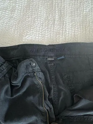 American Eagle Cargo Pants Black high-waisted wide Leg thumbnail 2