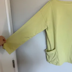 Eileen Fisher Green Cotton Spandex Boat Neck Pocket Top Medium Casual Relaxed thumbnail 3