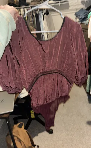 Free people maroon backless top  thumbnail 1