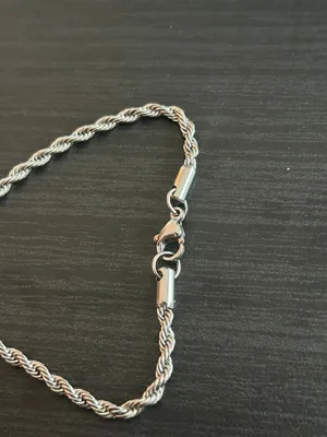 Mens Real Silver Cross Pendant Rope Chain Plated Stainless Steel 20in thumbnail 3