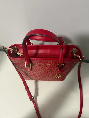 Michael Kors Pink-Red Signature Tote Satchel thumbnail 5