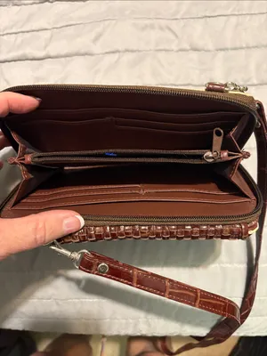 Two-Tone Brown and Cream Heart Accent Crossbody Bag by thumbnail 3
