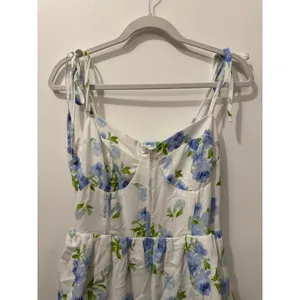 Kori America Bloomie Baby Tiered Dress in Ivory/Blue thumbnail 4