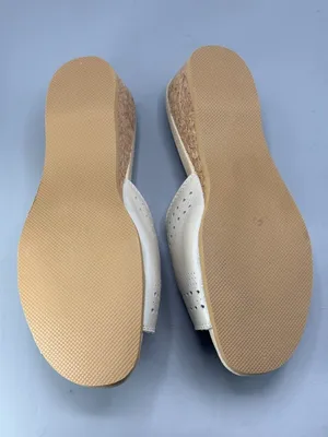 Worishofer Slide Sandals Womens 11.5 Tan Cork Wedge Heel Crossover Strap Slip On thumbnail 8
