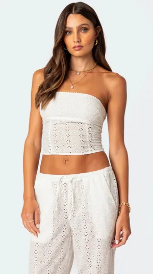 Edikted Lemon Lacey Cotton Corset White thumbnail 1