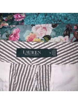 Lauren Ralph Lauren $98 Seersucker Bermuda Women's 14 Striped Bermuda Shorts thumbnail 4
