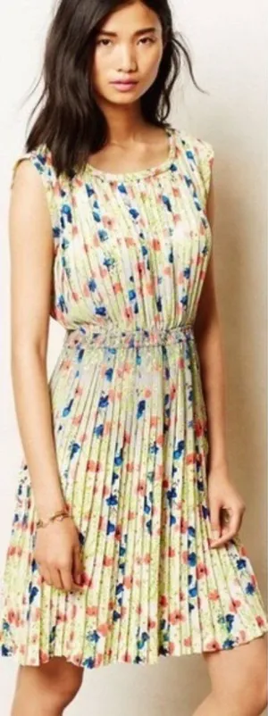 Anthropologie Yoana Baraschi Meadowlight Floral Pleated Dress thumbnail 1
