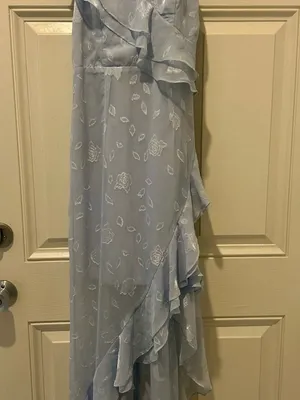 Lulu's Pale Blue Floral High-Low Ruffle Wrap Dress thumbnail 6
