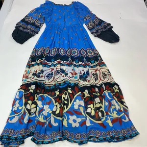 FARM Rio Anika Tiles Blue Maxi Dress Size XS thumbnail 4